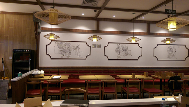 广州120平的小吃餐厅装修