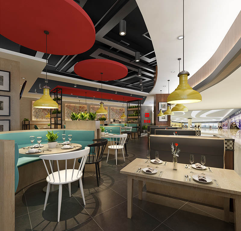 好乐滋-西式快餐厅设计-内景细节图